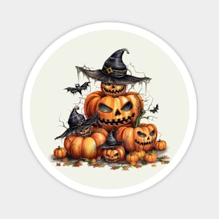 Halloween Pumpkin Witches Magnet